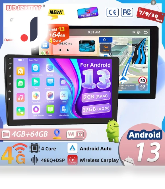 Universal 7 9 10 inch 2Din Car Android Radio — Stereo Receivers, Auto Accessories Home