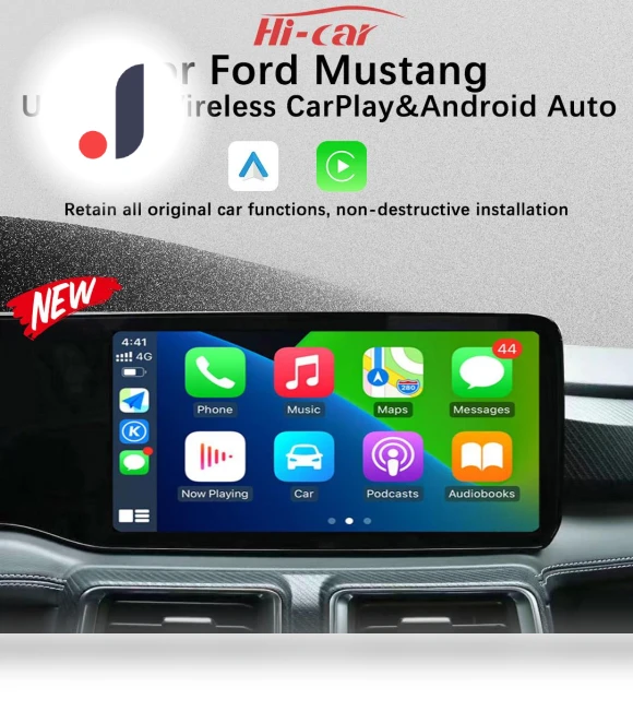 Wireless CarPlay and Android Auto Center Control Screen — Stereo Receivers, Auto Launcher