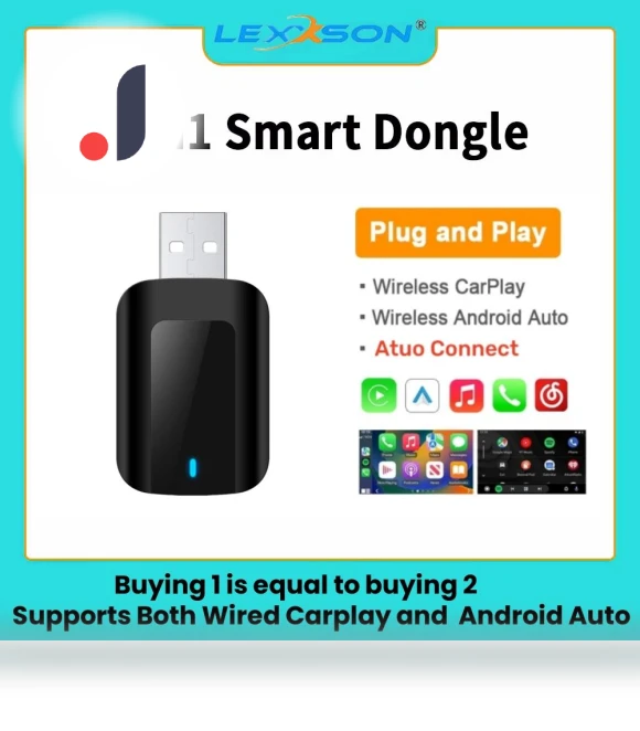 Wireless Carplay Android Auto 2-in-1 Smart Dongle — Car Essentials, Auto Accessories Home