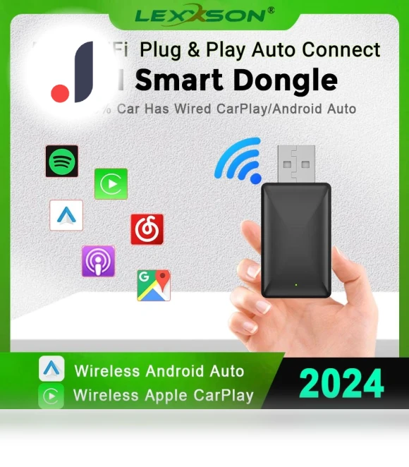Wireless Carplay Android Auto 2-in-1 Smart Dongle — Car Essentials, Auto Accessories Home