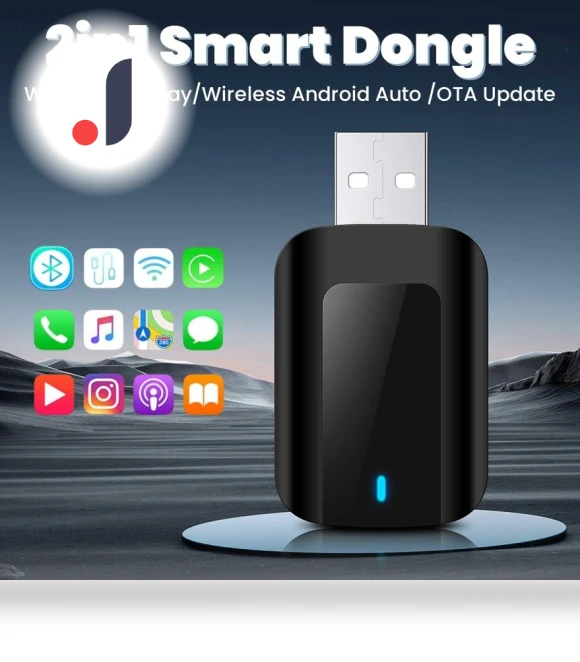 Wireless Carplay Android Auto 2-in-1 Smart Dongle — Phone Accessories, Auto Accessories Home