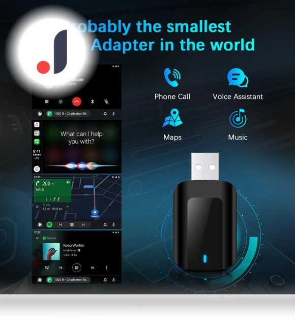 Wireless Carplay Android Auto Adapter — USB, Auto Launcher