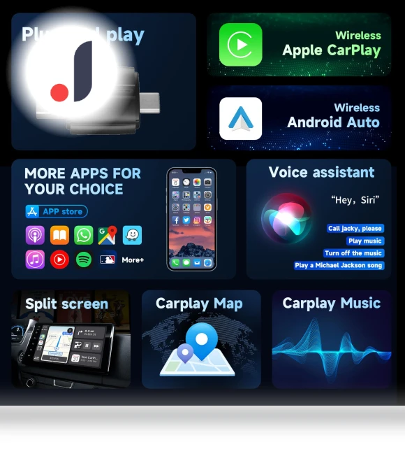 Wireless Carplay Android Auto Adapter — Car Accessories & Gadgets, Kebidumei