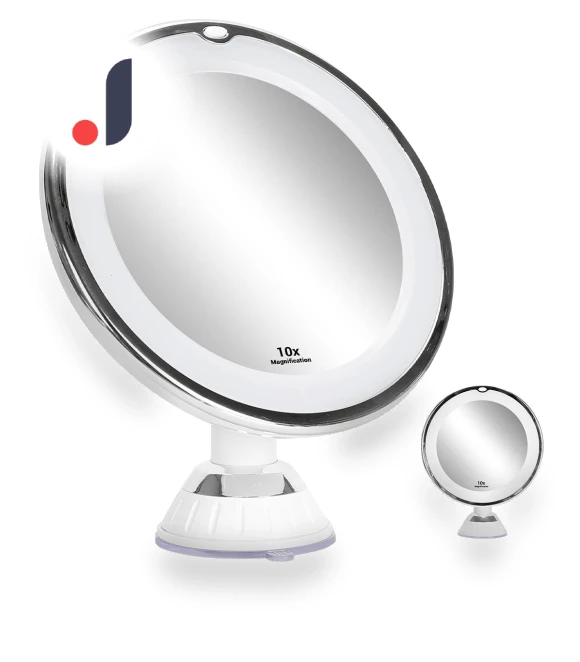 10X Magnifying Mirror with LED Lighting — Handheld, JOHO - CarGear