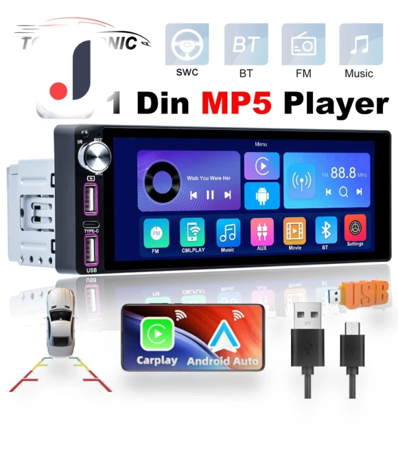 6.9" Android Car MP5 Player — Stereo Receivers, ToyousoniC
