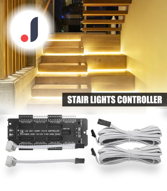 Automatic DC 12V 24V Stair Lighting Controller Kit — LED Strips, JOHO - CarGear