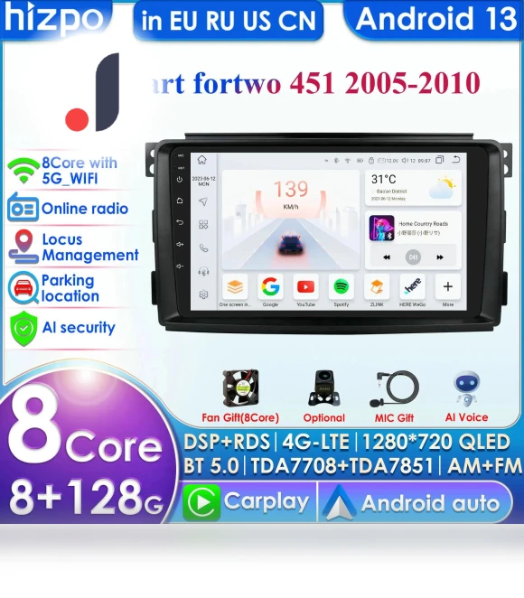 Carplay 4G7862 Android 13 Car Radio — Navigation & GPS Accessories, Hizpo
