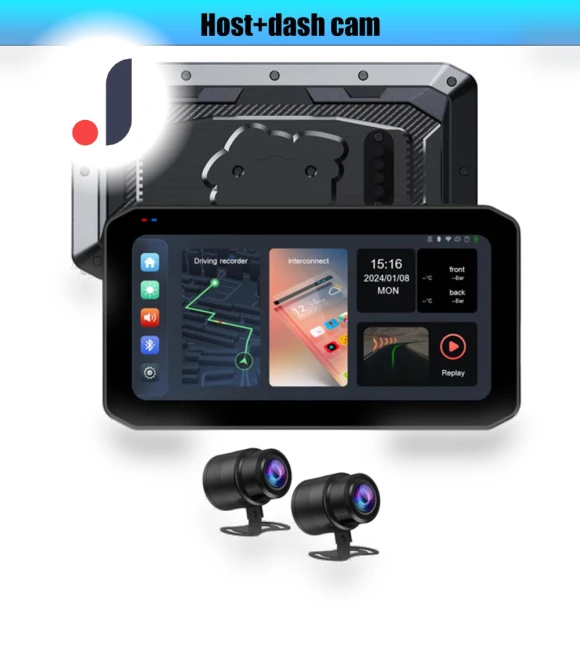 CarPlay Android Auto Touch Screen with Dual Bluetooth for Motorcycle — Navigation & GPS Accessories, Dream Garage