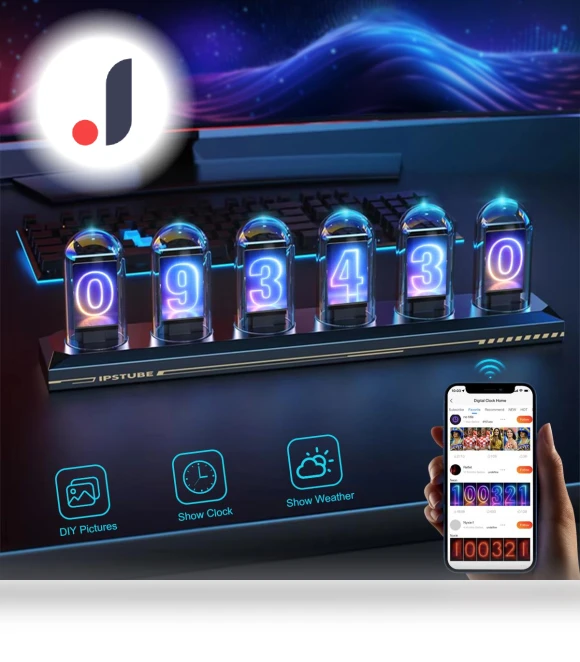 Digital Tube Clock with Bluetooth/WiFi APP Control — Alarms & Clocks, Rybakov Home Lighting