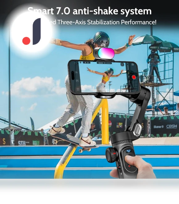 Handheld Stabilizer with RGB Fill Light — Steady Shots, Aochuan