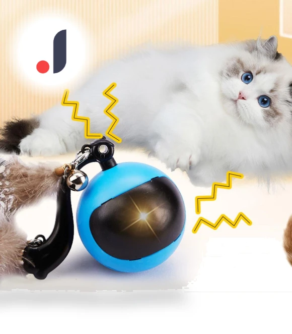 Interactive Cat Ball with Feather Tails and Sound — Cat Playthings, World Auto Parts
