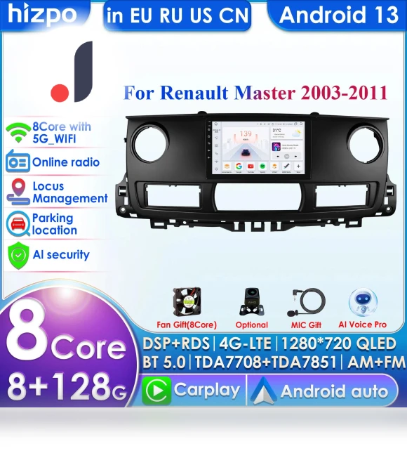 Carplay Android Auto Navigation Touch Screen Multimedia Player — Navigation & GPS Accessories, Hizpo