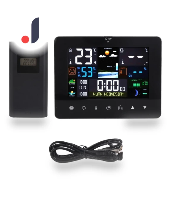 Color Touch Screen Digital Weather Forecast Station — Barometers, TOMTOP JMS