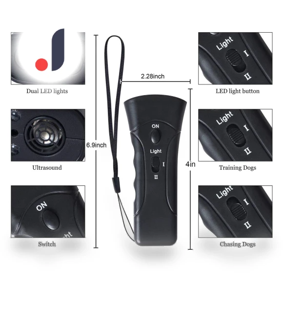 Dual Sensor Ultrasound LED Light Laser Dog Deterrent Device — Sonic Deterrents, CosyHome