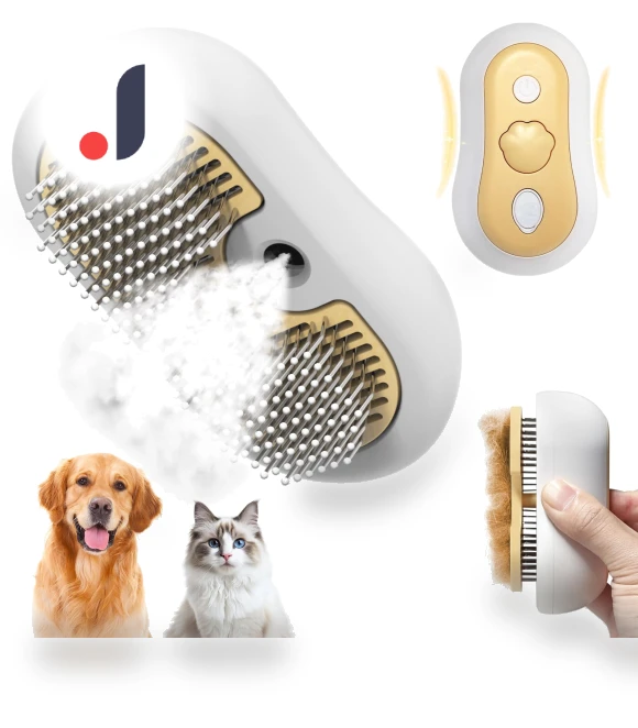 3-in-1 Electric Pet Grooming Brush with Water Tank — Brushes, Smart Pet Supplies