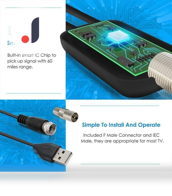 4K Digital TV Antenna with Amplifier — Antennas, Russet Clouds