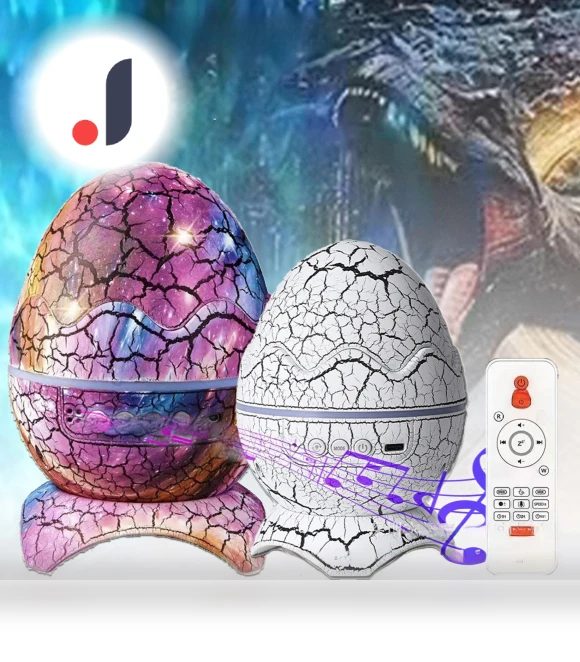 Dinosaur Egg Night Projector with Bluetooth Music — Night Lights, Pento Smart
