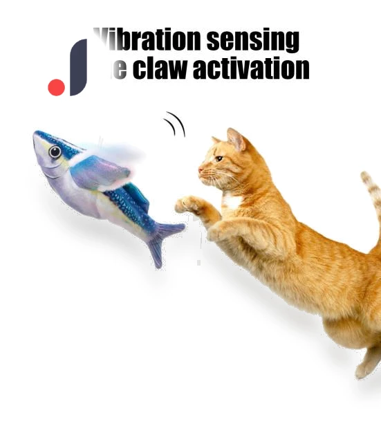 Interactive Cat Toy Fish with Flapping Wings — Cat Playthings, Art Artwork