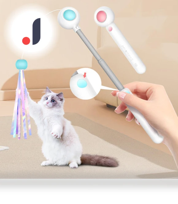 Interactive Cat Toy with Retractable Stick — Cat Playthings, Smart Pet Supplies