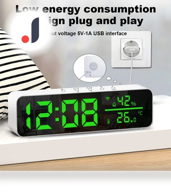 Multifunctional LED Digital Clock-Thermometer — Home Climate Control, caicaichen