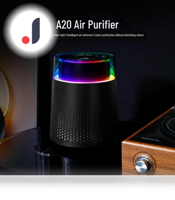 Smart Home Desktop Air Purifier with Atmospheric Lighting and Negative Ion Technology — Activated Carbon Air Purifiers, Premium Choice