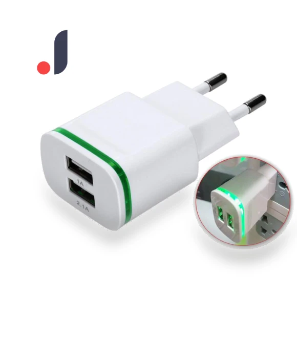 Smart LED Lamp with European Plug, 2 USB Ports, Charger + USB C Cable — Study & Desk Lighting, Charging set