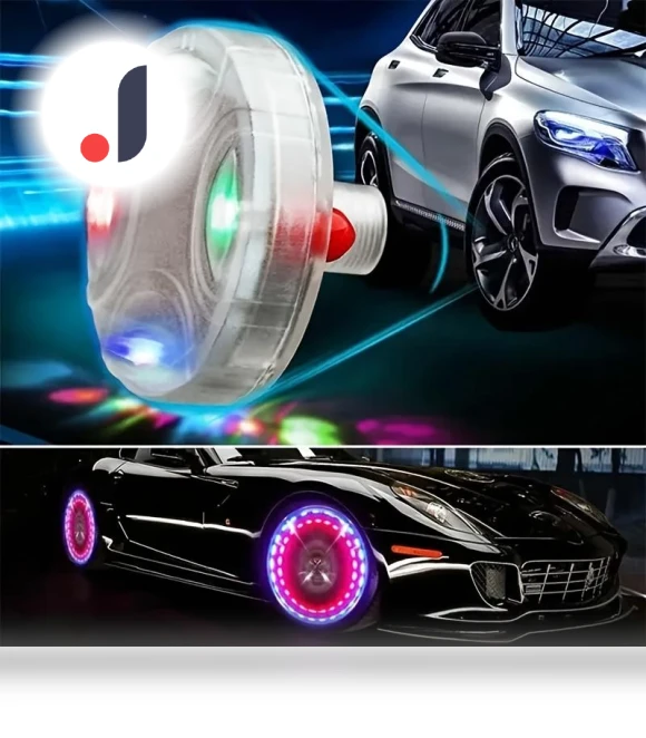 Solar-Powered LED Valve Caps — Tire, LSB01