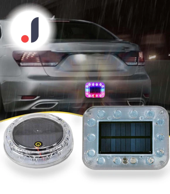 Solar Warning Light with Touch Control — Vehicle Safety Signals, Rustic Elegance House