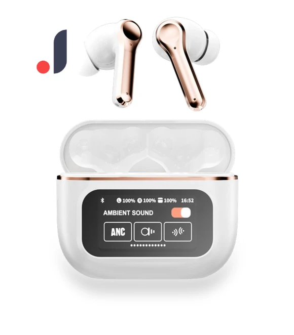 Touchscreen ANC Active Noise Cancelling Wireless TWS Earbuds — In-Ear Headphones, E-Popularity