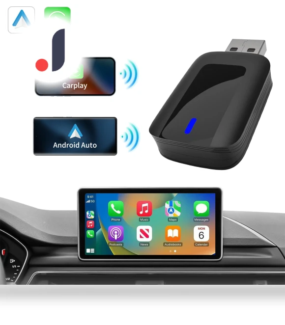 Wireless CarPlay Android Auto Adapter — Car Essentials, Rustic Elegance House