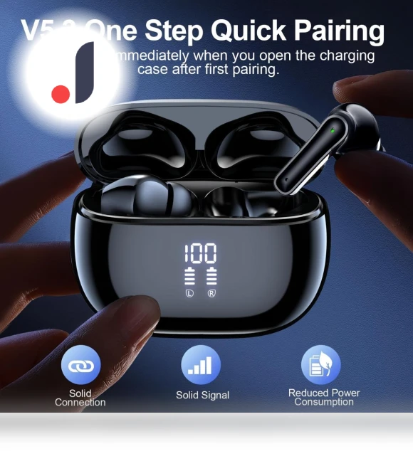 Wireless Earbuds with Touch Control — In-Ear Headphones, E-Popularity