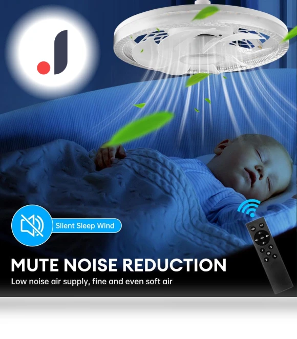 45W LED Ceiling Fan with E27 Socket and Smart Remote Control — Ceiling Fans, Chic Interiors