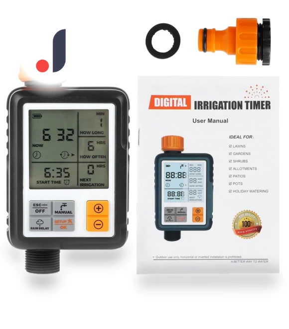 Automatic Smart LCD Display Electronic Garden Water Timer — Controllers, KONNWEI