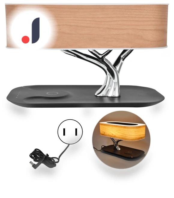 Bedside Lamp with Wireless Charging and Audio — Nightstands, KONNWEI