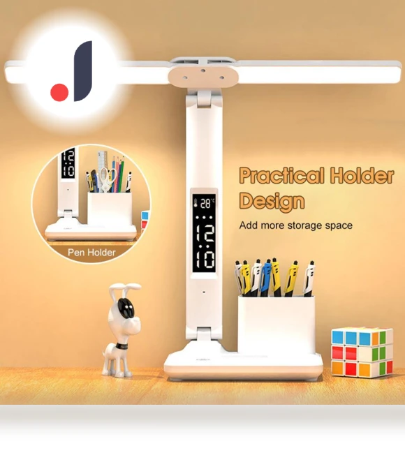 LED Desk Lamp with Dual Heads — Study & Desk Lighting, Chic Interiors