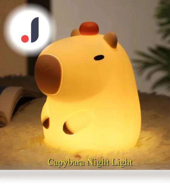 LED Silicone Capybara Night Light — Night Lights, DC-HOME Textile