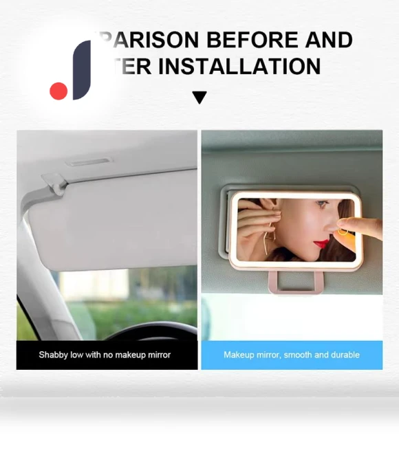 LED Touchscreen Sun Visor Makeup Mirror — Compact & Travel, Rustic Elegance House