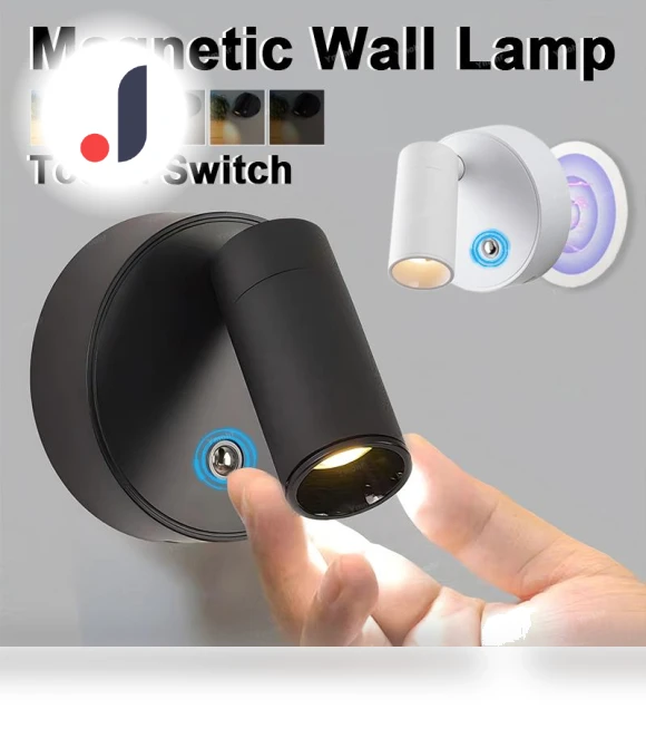 Magnetic Wall LED Desk Lamp with Touch Control — Desk & Table Lighting, DC-HOME Textile