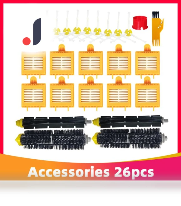 Main Side Brush, HEPA Filter, Front Wheels Parts Kit — Parts & Accessories, Modern Home Furnishing