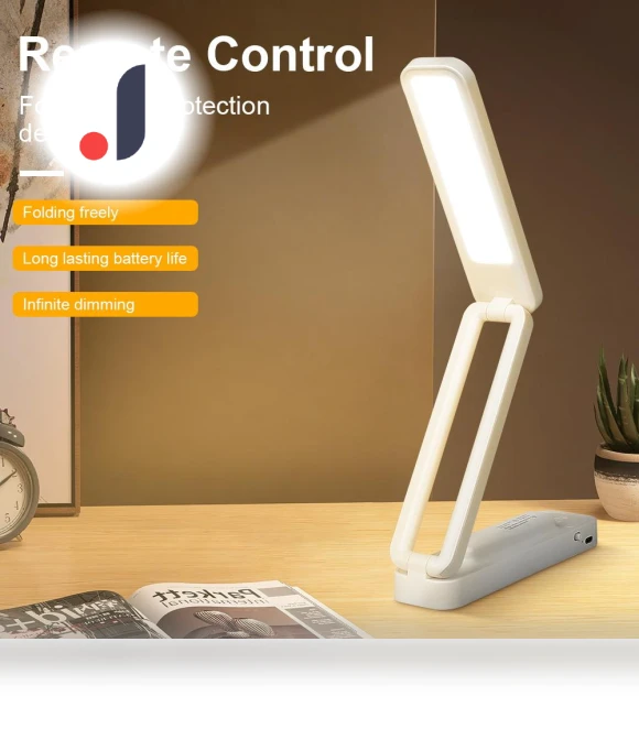 Rechargeable Desk Lamp with Adjustable Brightness — Study & Desk Lighting, DC-HOME Textile