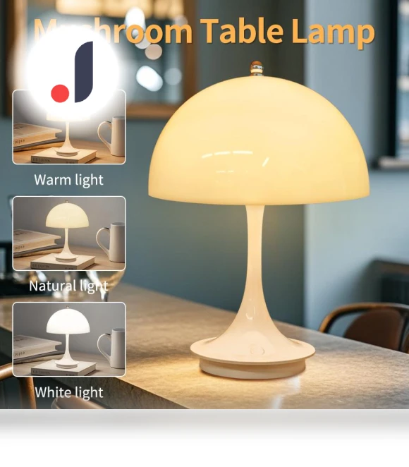 Rechargeable USB Night Light Scandinavian Mushroom Table Lamp — Lamps & Shades, Modern Home Furnishing