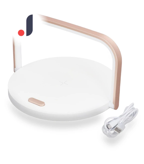 Round LED Light with Wireless Charging — Book Lights, KONNWEI