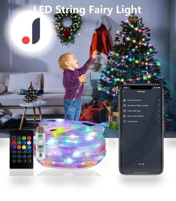 Smart Bluetooth RGB LED String Lights — String Lights, Modern Home Furnishing
