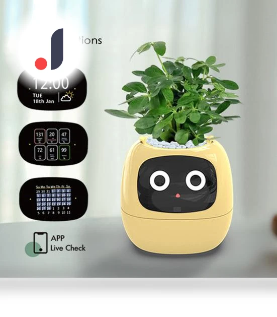 Smart Flower Pot with AI Expressions — Space-Saving Planters, Schoolyard