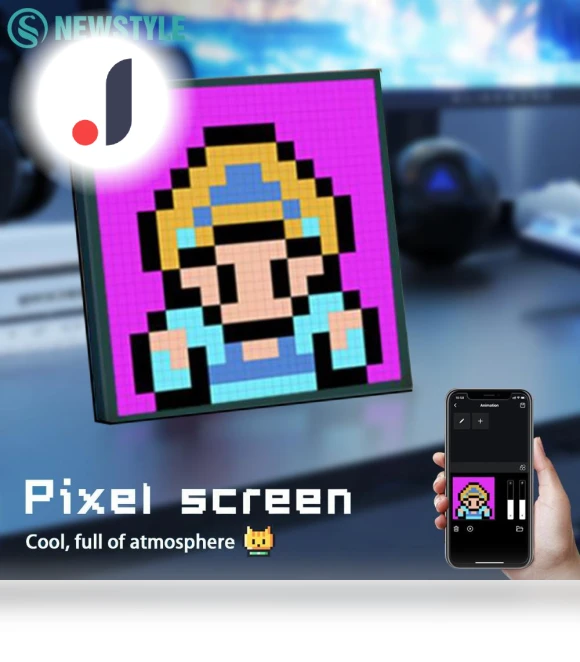 Smart LED Matrix Pixel Display Night Light — Creative Lighting Solutions, Modern Home Furnishing