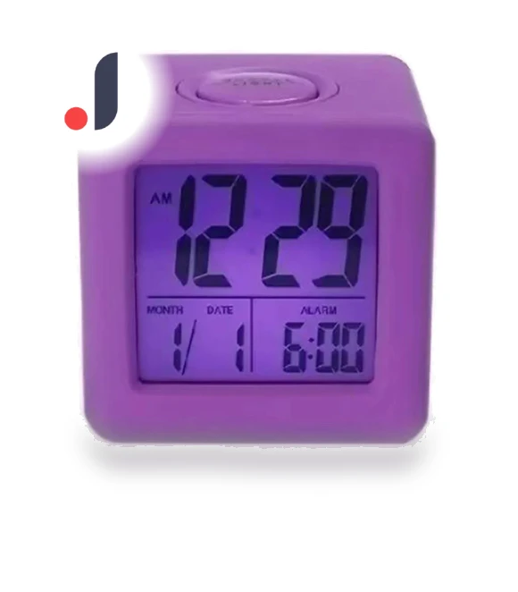 Square Silicone Alarm Clock with LCD Display — Alarms & Clocks, DC-HOME Textile