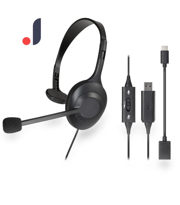 USB Mono Headset with Noise Cancelling Microphone — Microphones, Audio Technica