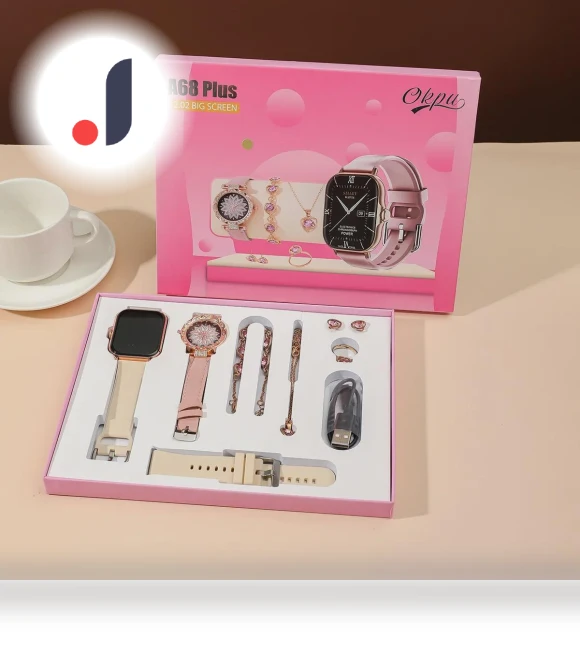 Women's Smart Watch 8 in 1 with Diamonds and Jewelry Set — Smartwatches, StrideBox