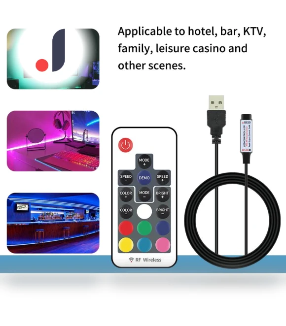 RGB LED Controller with Remote — LED Strips, JadeBamboo Chargers Warehouse
