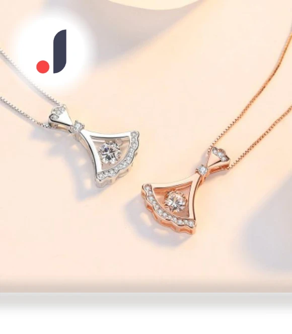 Smart Fan-shaped Diamond Necklace for Women — Smart Jewelry, Original jewelry design